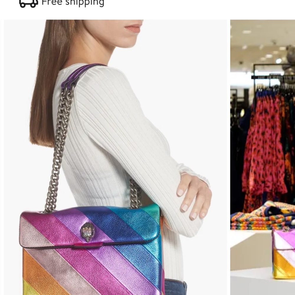 Authentic Kurt Geiger Striped Kensington Medium shoulder/Crossbody❣️ NWT